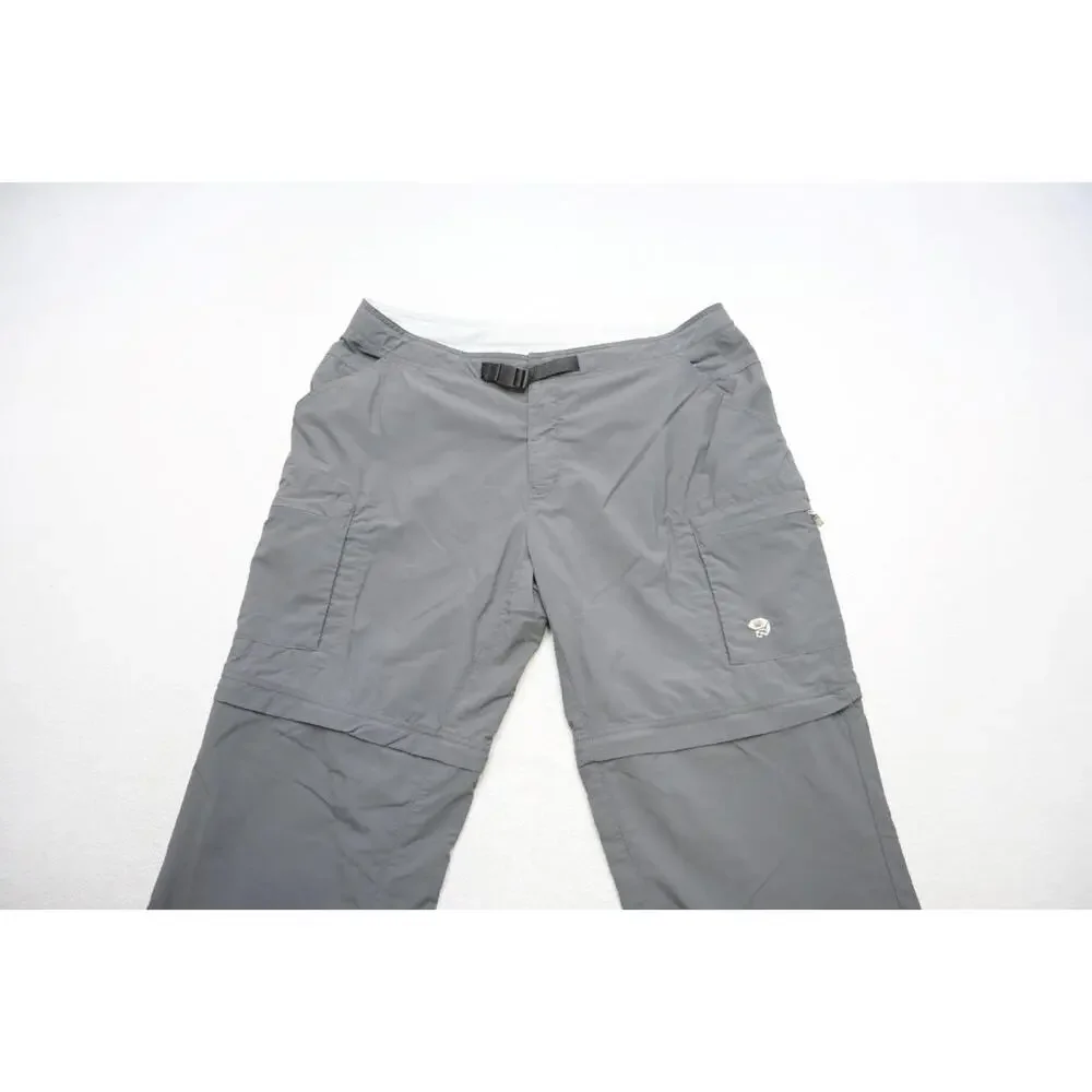 Mountain Hardwear Convertible Cargo Pants Hiking Trekking Gray Womens Sz 12 x 32